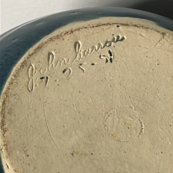 John Garrou Pottery 1991 Blue & Purple Glazed Stock Pot with Lid - Picture 9 of 11